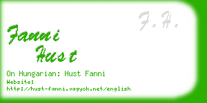 fanni hust business card